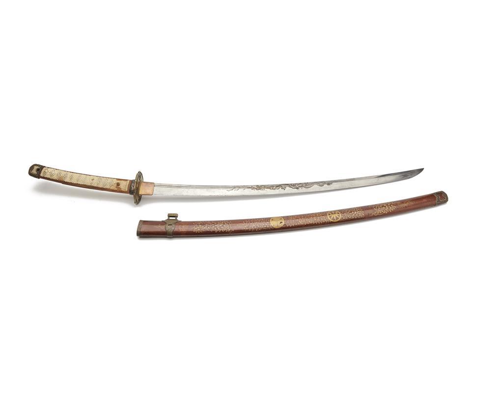 JAPANESE SWORD AND SCABBARD, 19TH