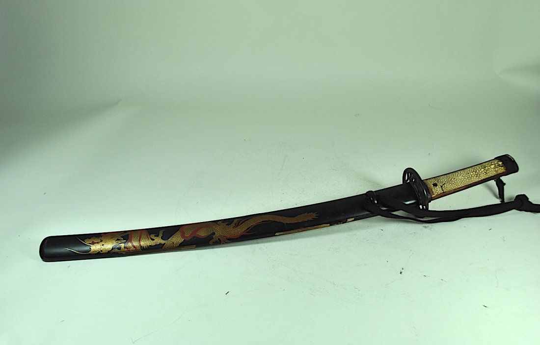 JAPANESE SWORD W/BRONZE TSUBA,