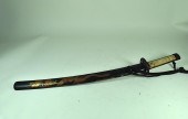 JAPANESE SWORD W/BRONZE TSUBA,