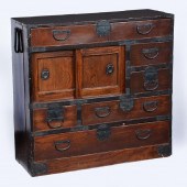 JAPANESE TANSU, 6 DRAWERS AND