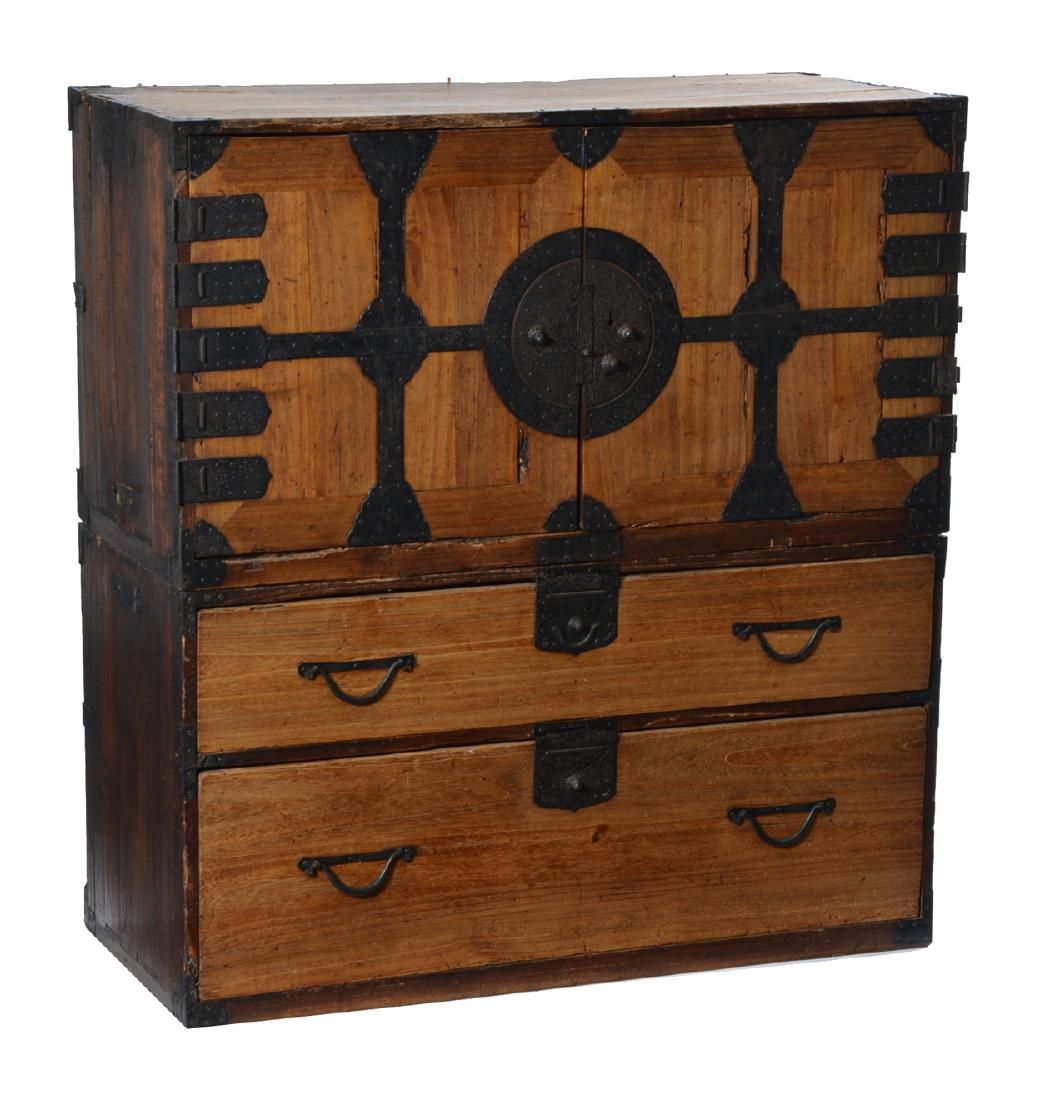 JAPANESE TANSU WITH FANCY METAL
