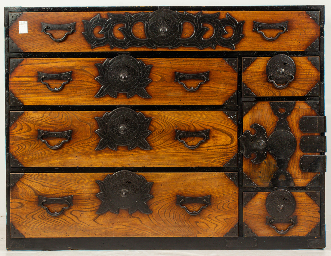 JAPANESE TANSU WITH METAL BASE