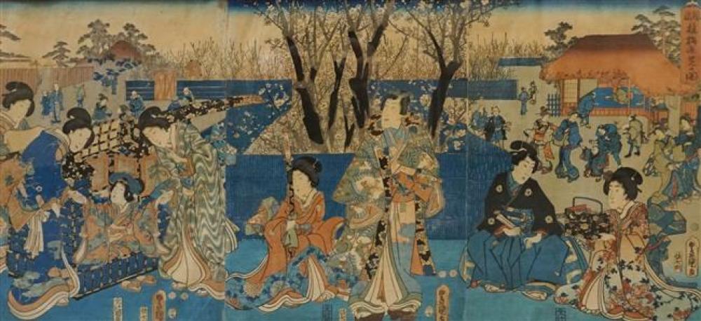 JAPANESE TRIPTYCH WOODBLOCK PRINT