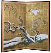 JAPANESE TWO-PANEL BYOBU SCREE