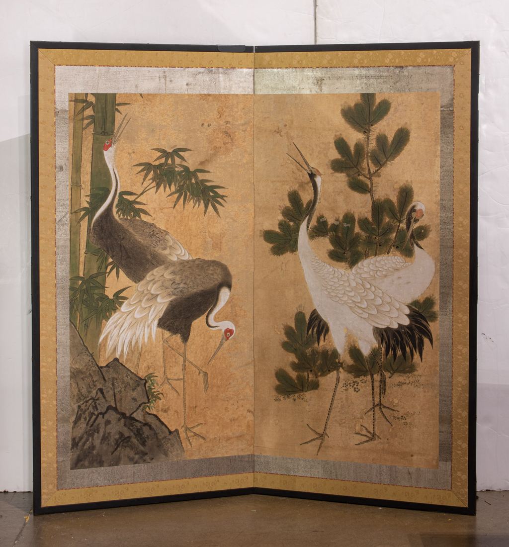 JAPANESE TWO-PANEL FOLDING SCREEN