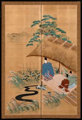 JAPANESE TWO-PANEL SCREEN FIRS