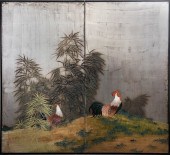 JAPANESE TWO PANEL SCREEN PAIN