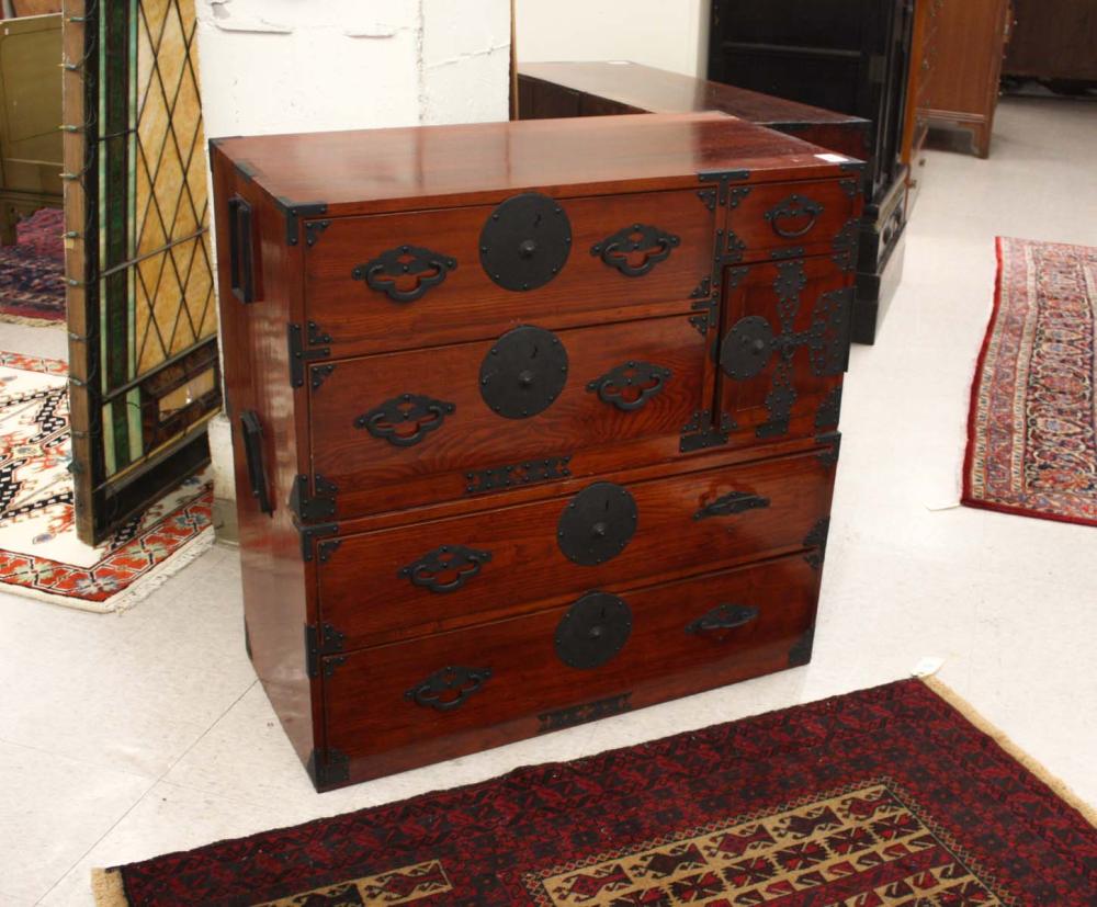 JAPANESE TWO-SECTION TANSU CHEST,