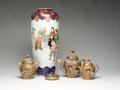 JAPANESE VASE AND SATSUMA TEA