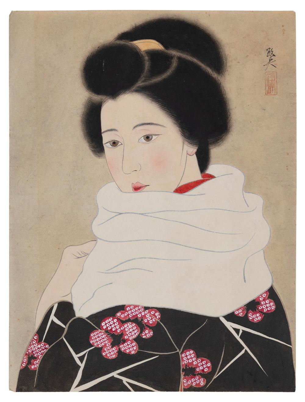 JAPANESE WATERCOLOR PORTRAIT