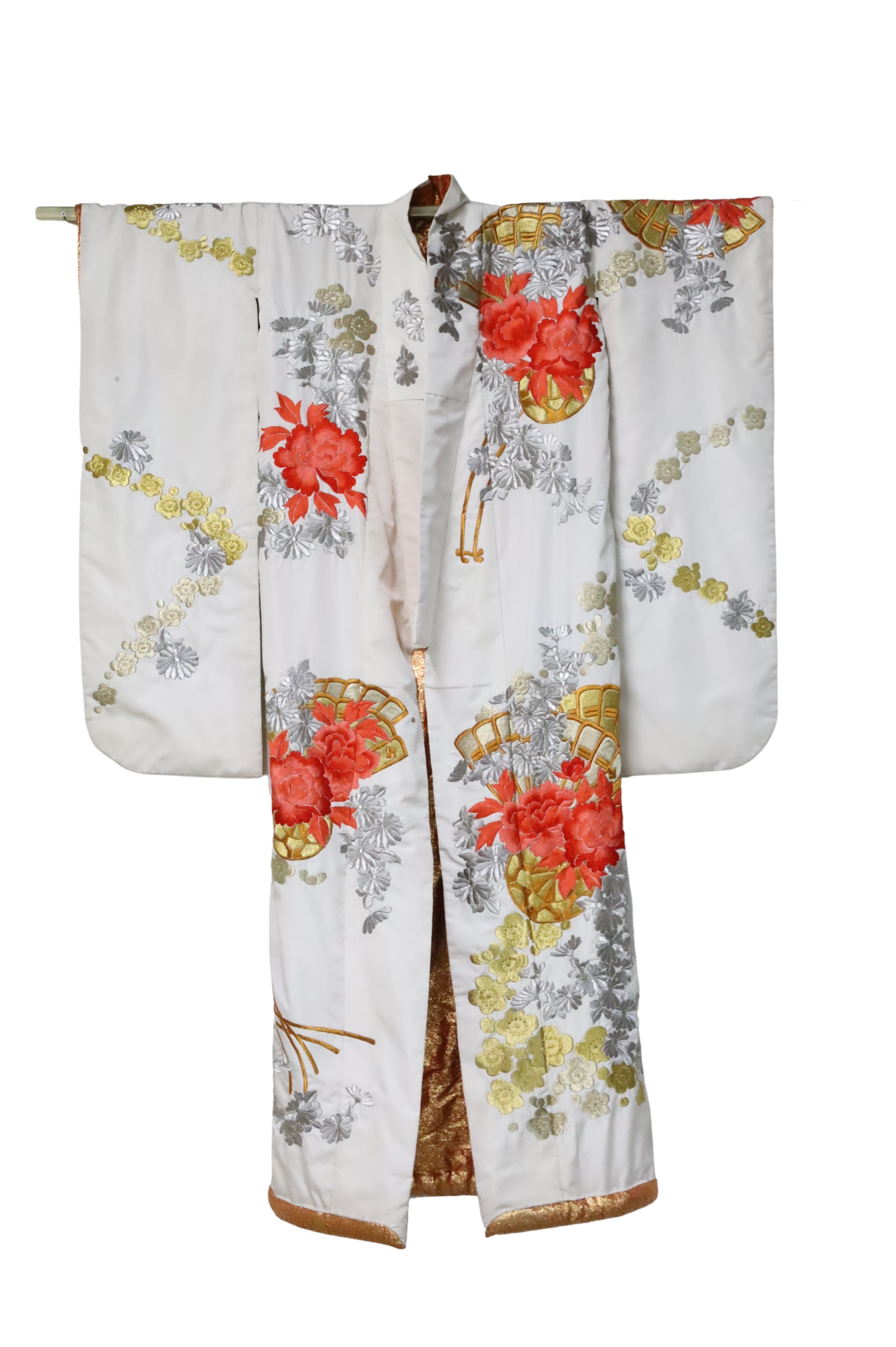 JAPANESE WHITE SILK KIMONO Japanese