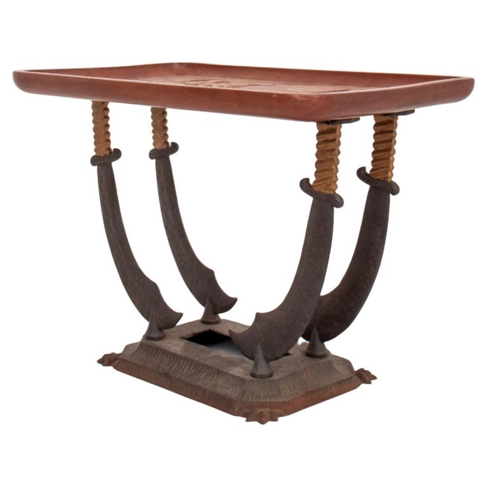 JAPANESE WOOD AND CAST IRON SIDE