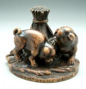 Japanese wood carving: okimono