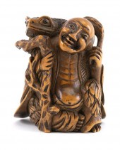 JAPANESE WOOD NETSUKE 18TH CEN