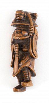 JAPANESE WOOD NETSUKE 19TH CEN