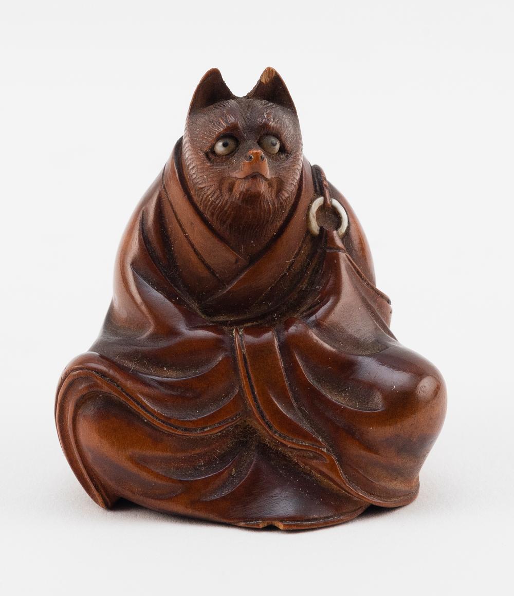 JAPANESE WOOD NETSUKE 19TH