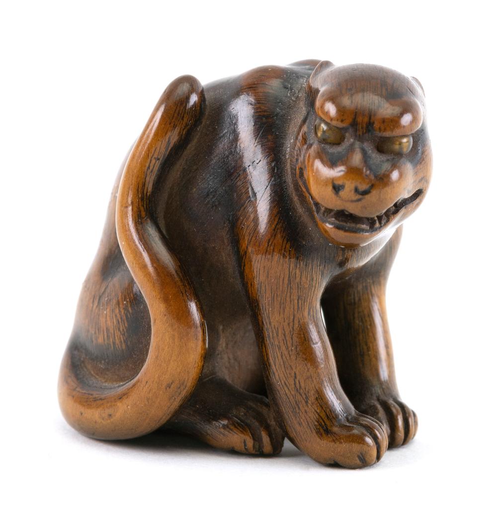 JAPANESE WOOD NETSUKE BY