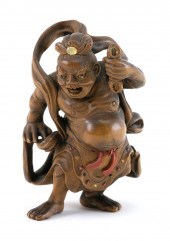 JAPANESE WOOD NETSUKE MEIJI PE