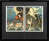 Japanese Woodblock Diptych,  b
