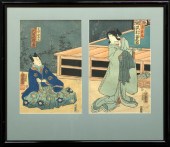 Japanese Woodblock Diptych,  b