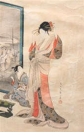 Japanese Woodblock Hosoda Eish
