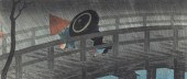 Japanese woodblock print "Rain