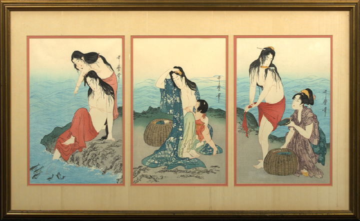 Japanese Woodblock Triptych,  by
