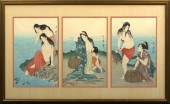 Japanese Woodblock Triptych,
