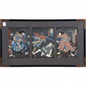 JAPANESE WOODBLOCK TRYPTCH BY