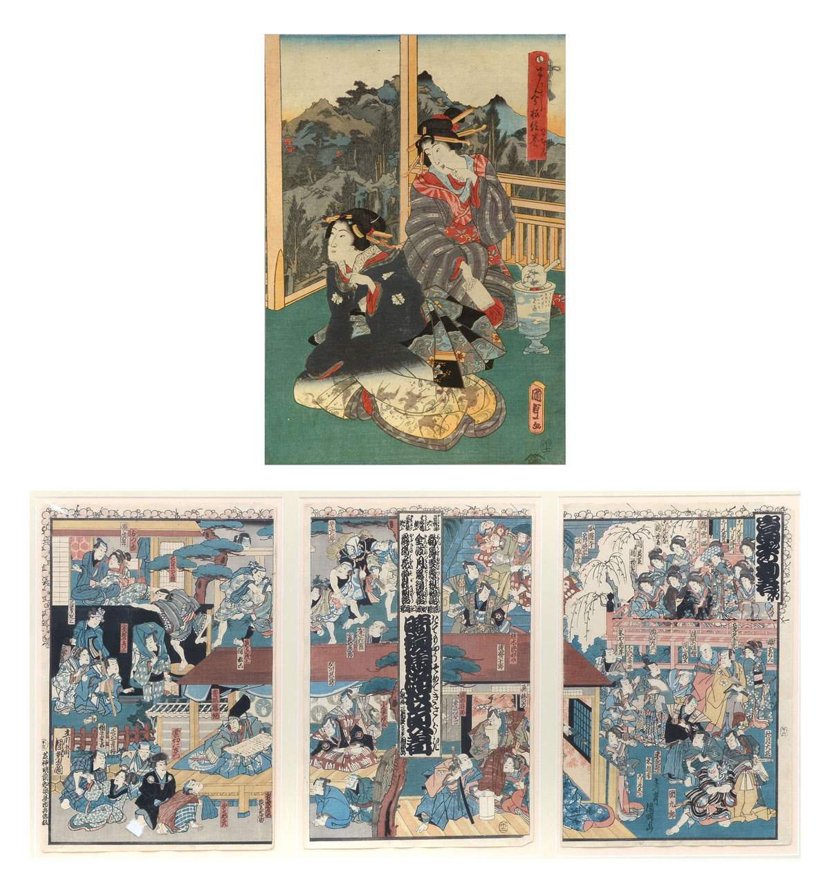 JAPANESE WOODBLOCKS - TRIPTYCH &