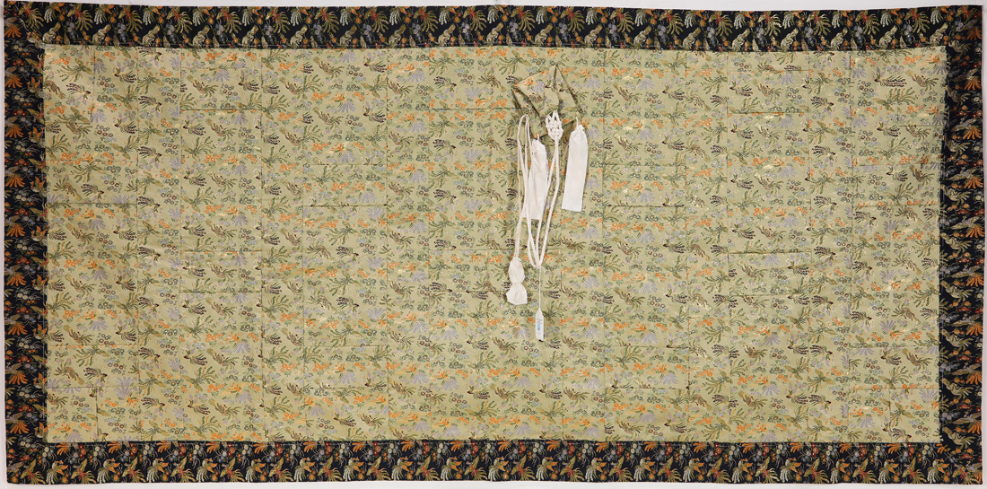 JAPANESE WOVEN SILK KESA ROBE,