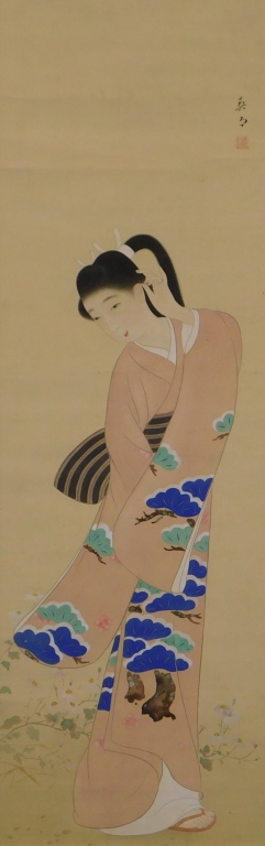 JAPANESE YOUNG WOMAN HANGING WALL