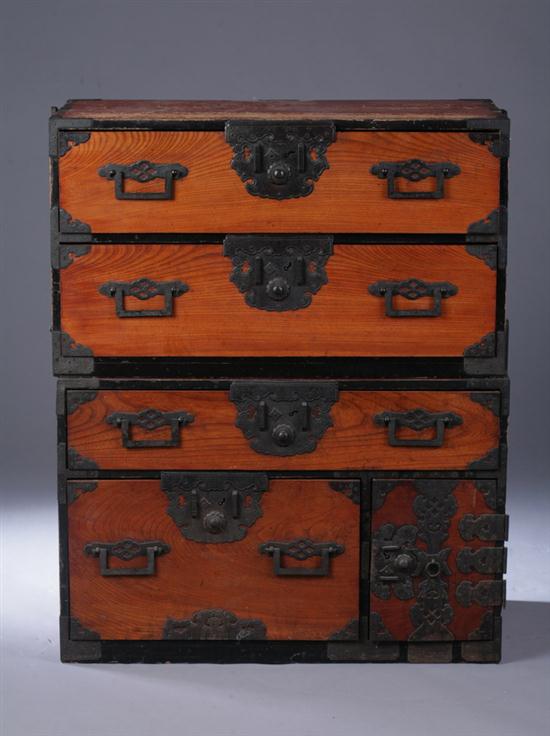 JAPANESE ZELKOVA WOOD TANSU Meiji