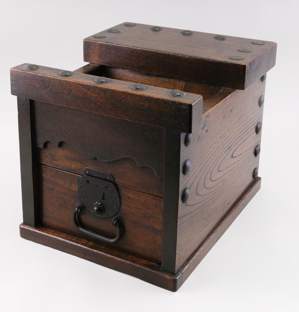 JAPANESE ZELKOVIA MONEY BOX CIRCA