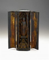 Japanese Zishi, giltwood figur