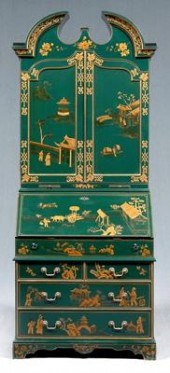 Japanned desk/bookcase, Queen