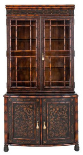 JAPANNED FAUX BAMBOO BOOKCASE