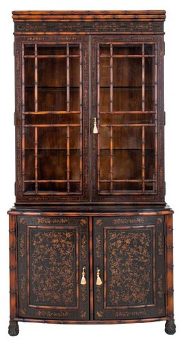 JAPANNED FAUX BAMBOO BOOKCASE