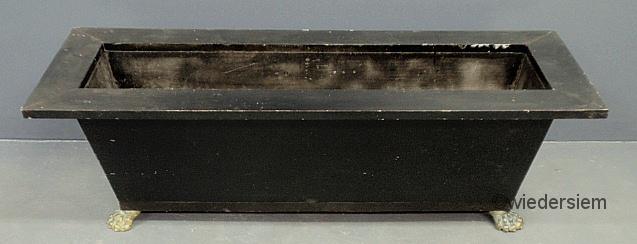 Japanned style black painted wood