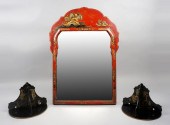 JAPANNED VANITY MIRROR WITH PA