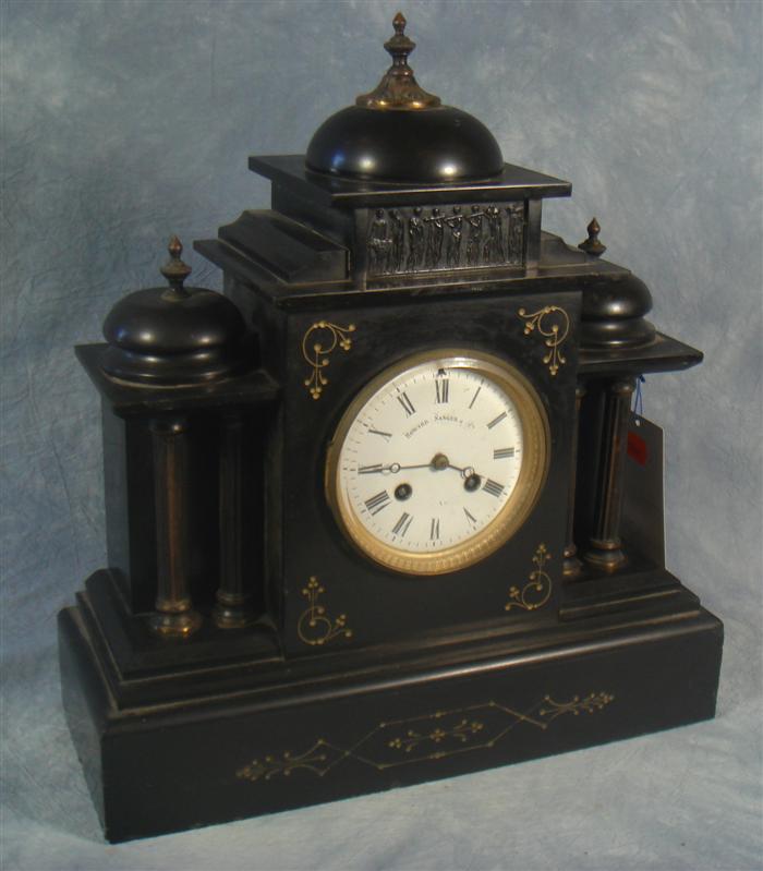 Japy Freres slate mantle clock,