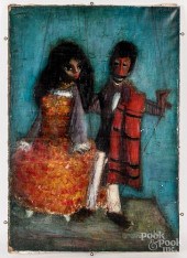 JAQUES VOYET OIL ON CANVAS POR