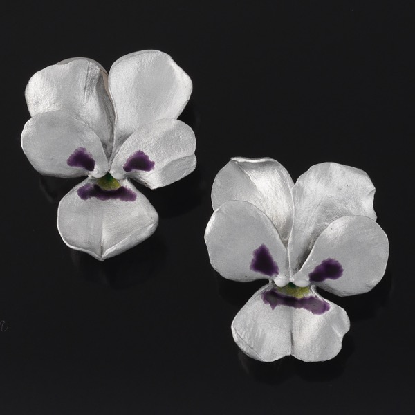 JAR PARIS ALUMINUM AND ENAMEL PANSY