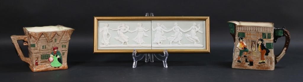 JASPERWARE PLAQUE & PAIR ROYAL
