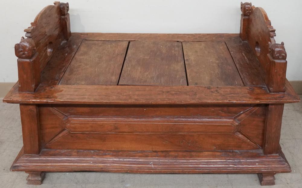 JAVANESE CARVED TEAK DOWRY CHEST,