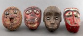 JAVANESE CARVED WOOD MASKS, 4