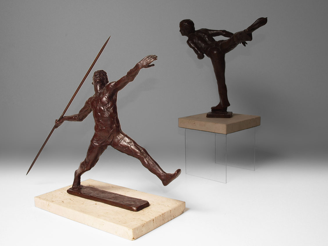 JAVELIN THROWER BRONZE: 10 1/2'' h.