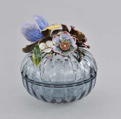 Jay Strongwater Floral Covered Bowl