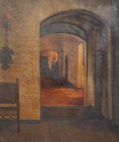 J.C. BACKUS INTERIOR SCENE OIL