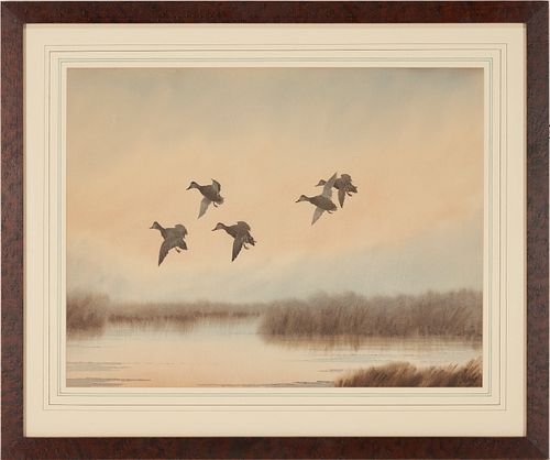 J.D. KNAPP WATERCOLOR, DUCKS IN